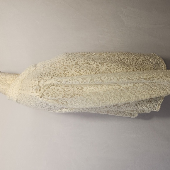 J Jill Women's Ivory Floral Lace Button Down Collared Wool Blend Blouse Size M - Picture 5 of 15